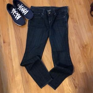 Dark Blue Distressed Express Jeans - Size 2S